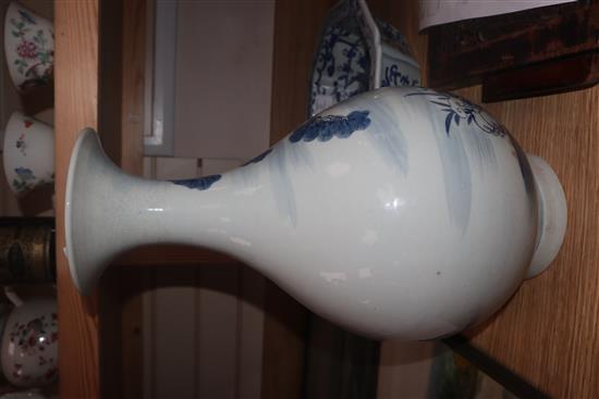 A Chinese blue and white baluster vase height 41cm